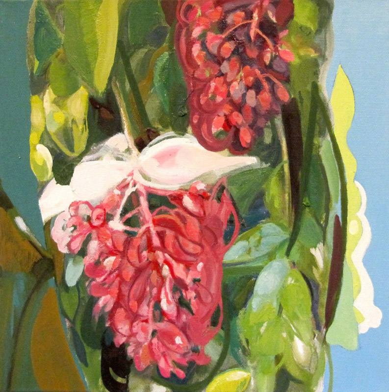 Deep Pink Pearls, oil on canvas, 12 x 12&quot;