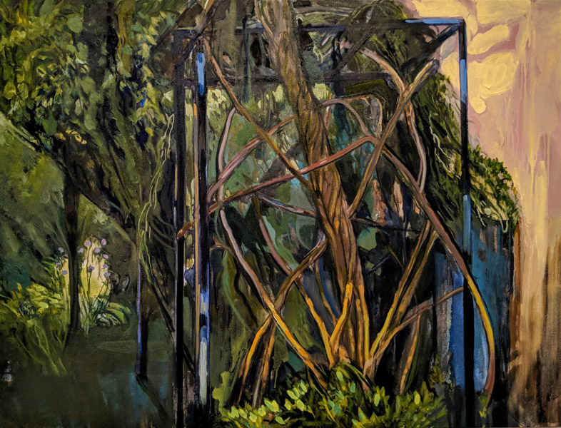 Arbors and Hydrangea Vines, oil on canvas, 30 x 40