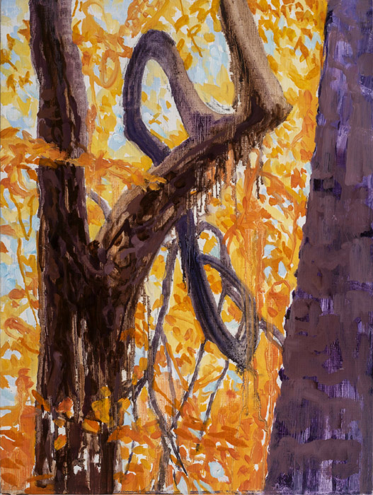 Curving Tree, oil on panel, 20 x 16